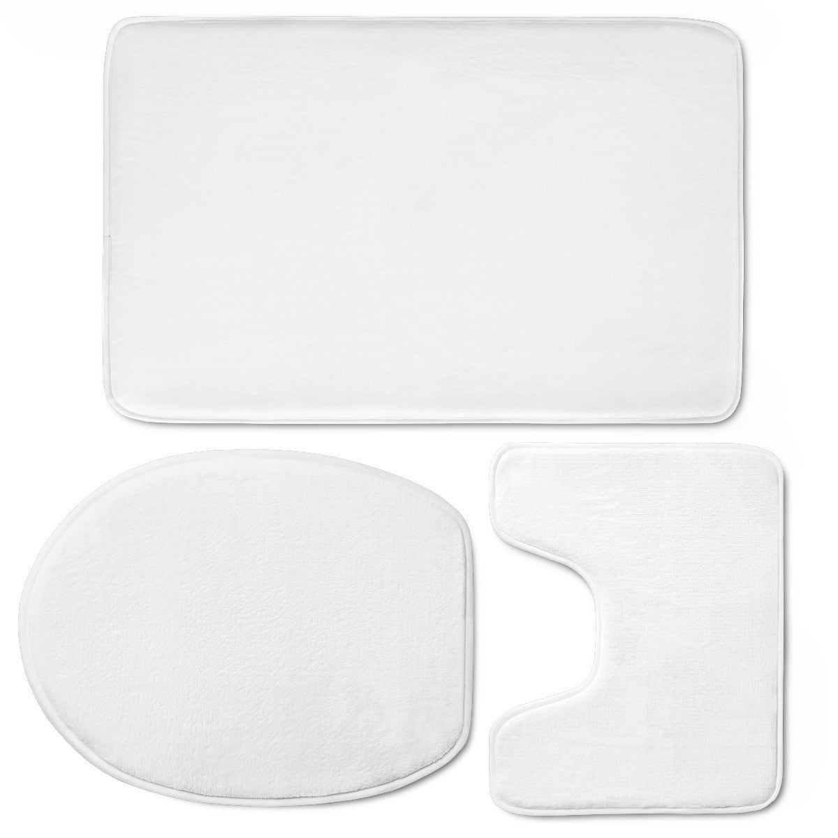 3D Style Custom Three-piece Set Toilet Seat Cove Bathroom Floor Mat