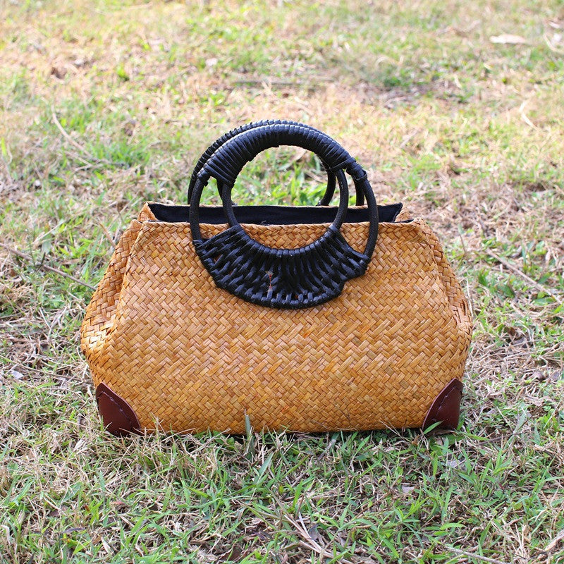 Retro Travel Beach Bag Hand-Woven Bag Female Bag