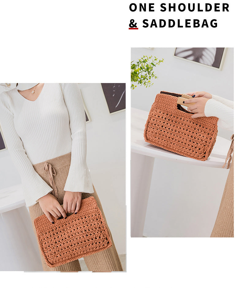 New One-shoulder portable Diagonal Autumn And Winter Woven Bag