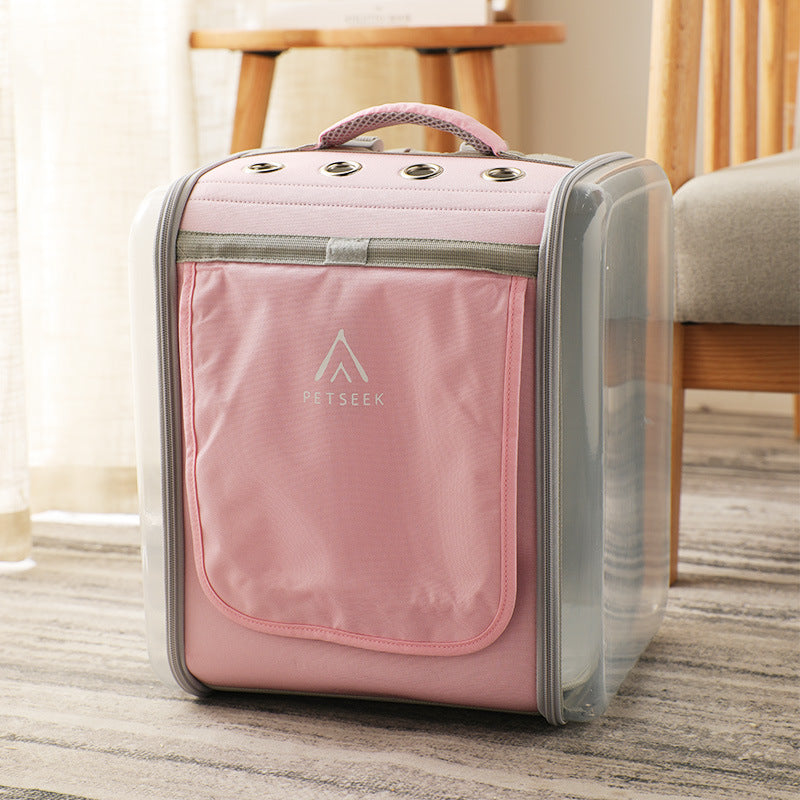 Cat Bag Trolley Case Out Portable Breathable Cat Backpack Dog Large Capacity Two Pet Space Capsules