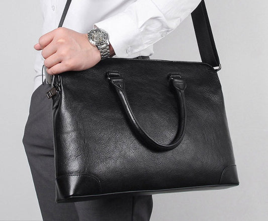 Commuter Bag Leather Men's Bag Cowhide Handbag Korean Document Bag