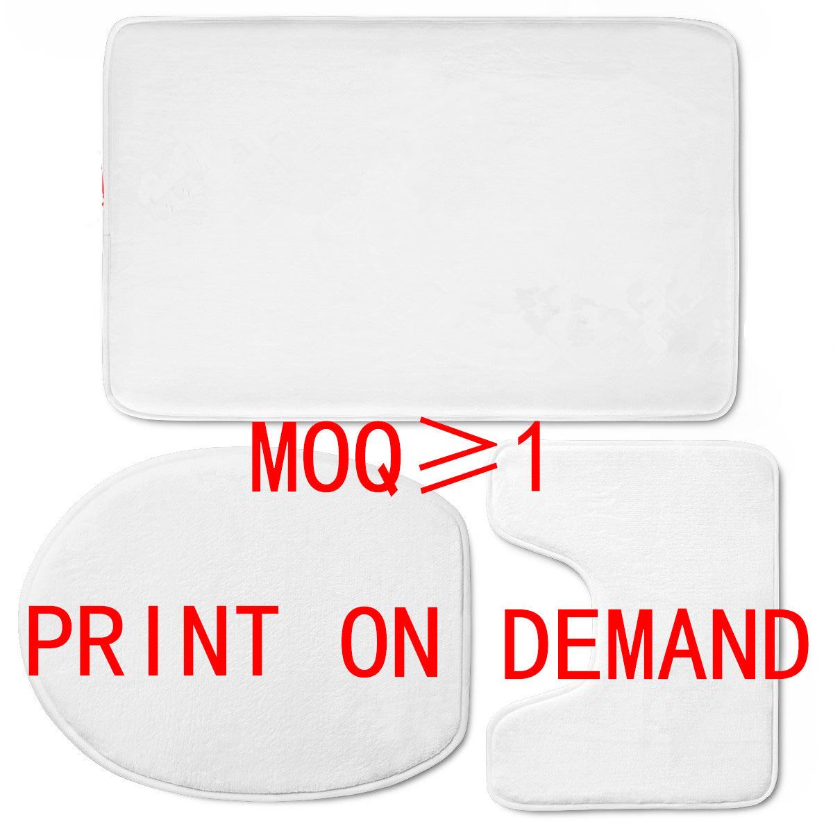 3D Style Custom Three-piece Set Toilet Seat Cove Bathroom Floor Mat