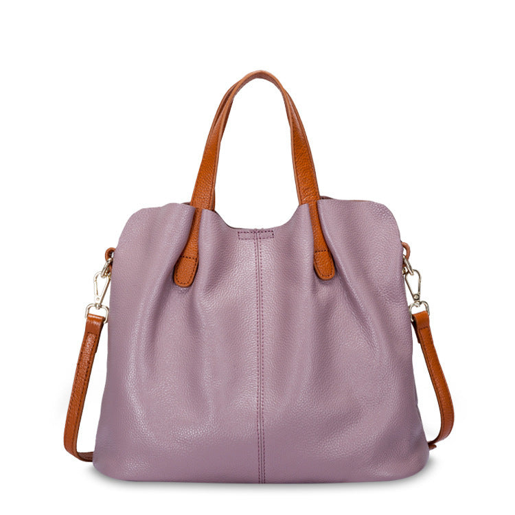 Leather bag women's mother bag soft leather tote bag