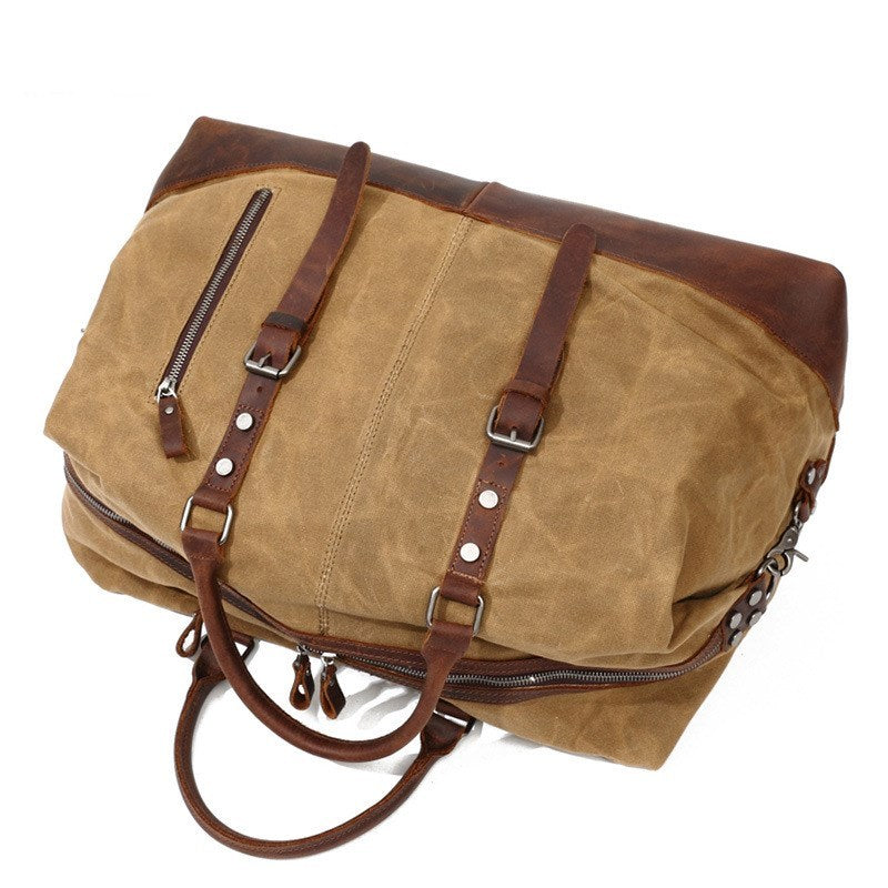 Oil wax crossbody luggage bag