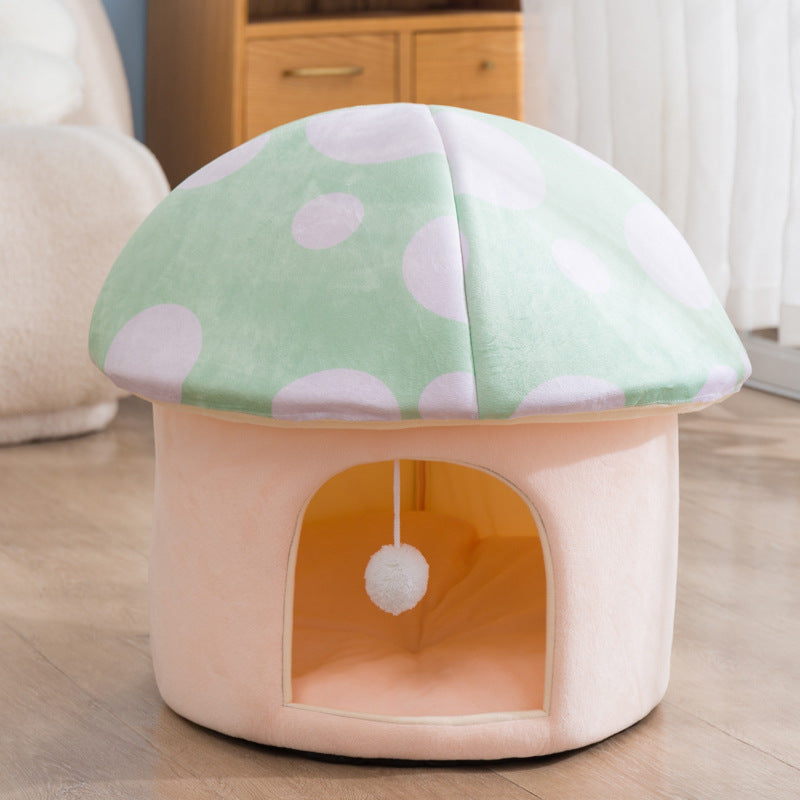 Cartoon Mushroom Removable And Washable Soft Pet Bed