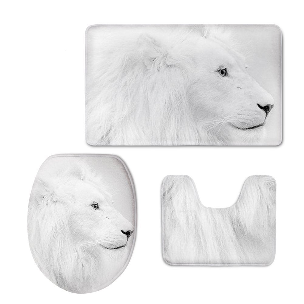 3D Style Custom Three-piece Set Toilet Seat Cove Bathroom Floor Mat