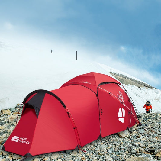 Outdoor Tent Camping Against Storm And Blizzard