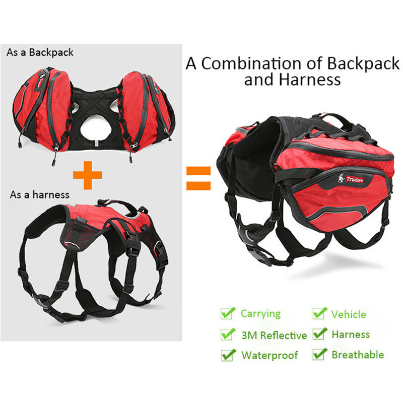 Outdoor Training Of Pet Dog Chest Back Backpack