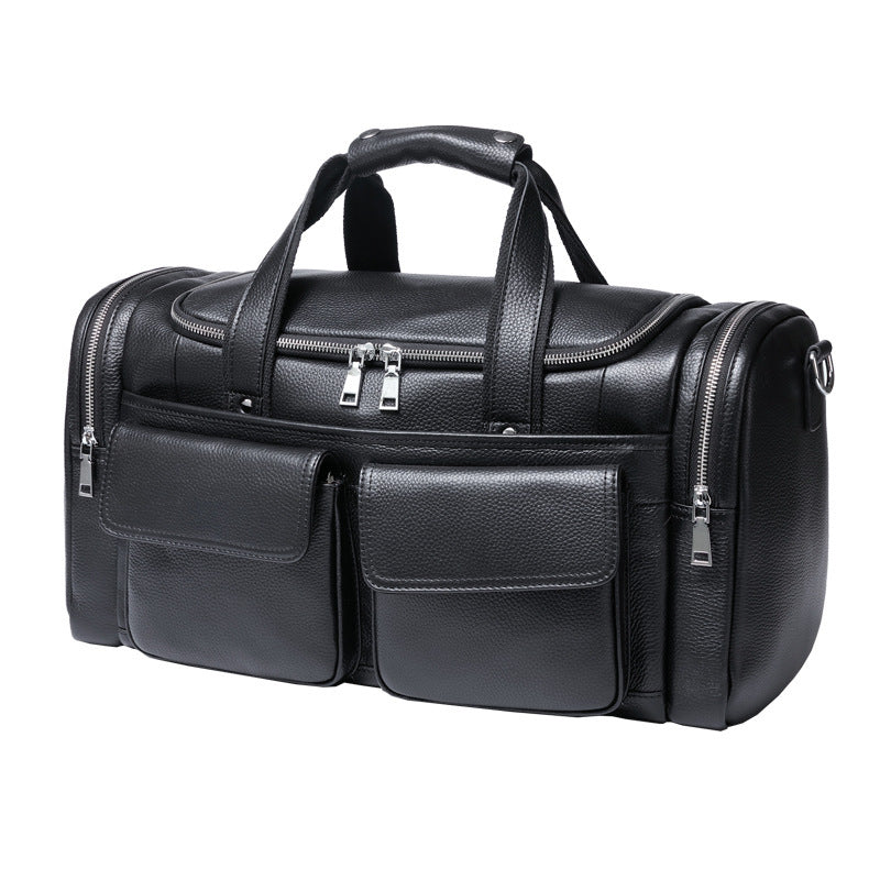 Leather Men's Hand-held Large-capacity Short-distance Travel Bag