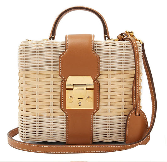 Straw bag crossbody vacation beach bag