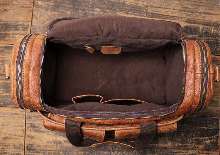 Retro Nubuck Leather Hand Luggage Bag