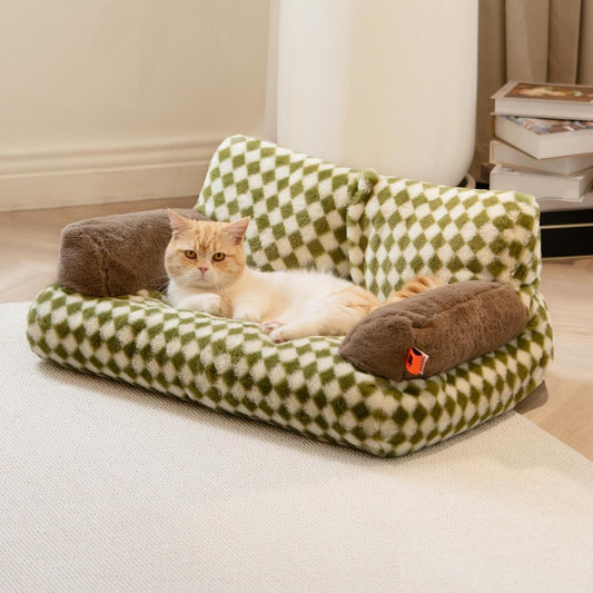 Fluffy Cat Couch  Washable Pet Couch Bed For Cats And Small Dogs Up To Non-Slip Dog Beds