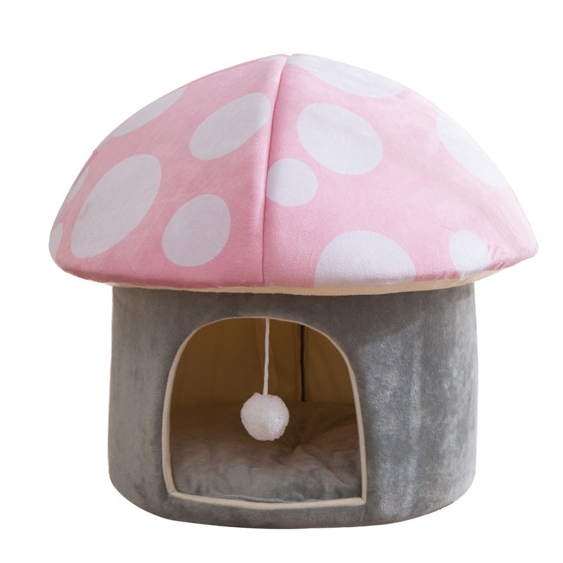 Cartoon Mushroom Removable And Washable Soft Pet Bed