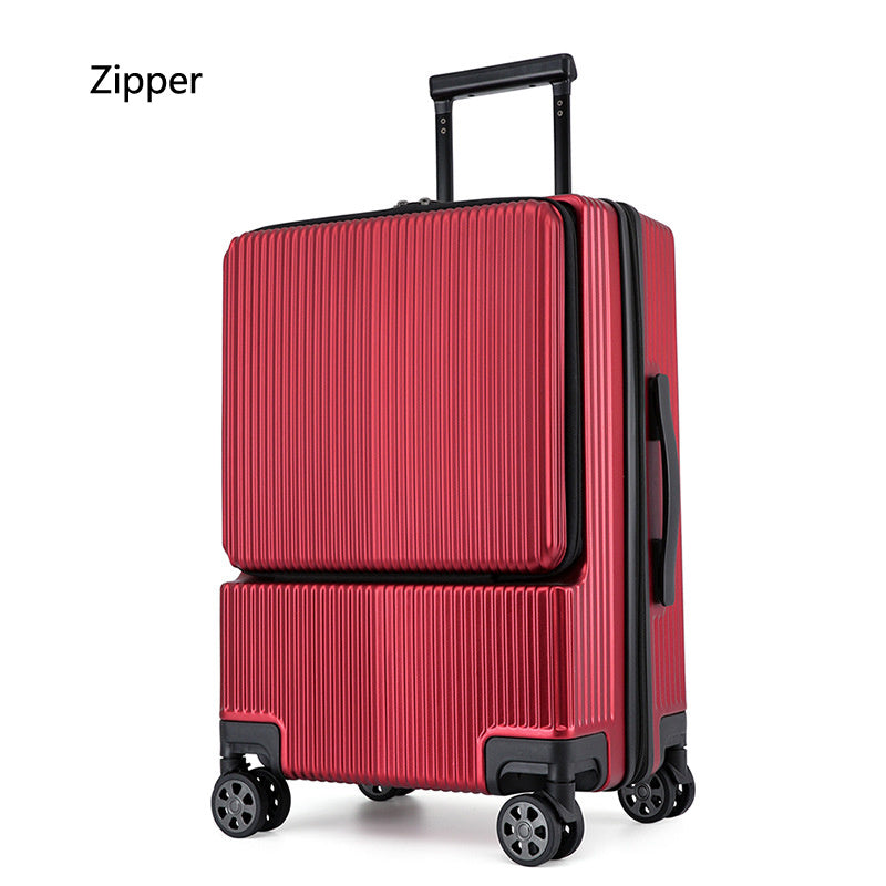 Business Front Opening Luggage Trolley Case Rechargeable