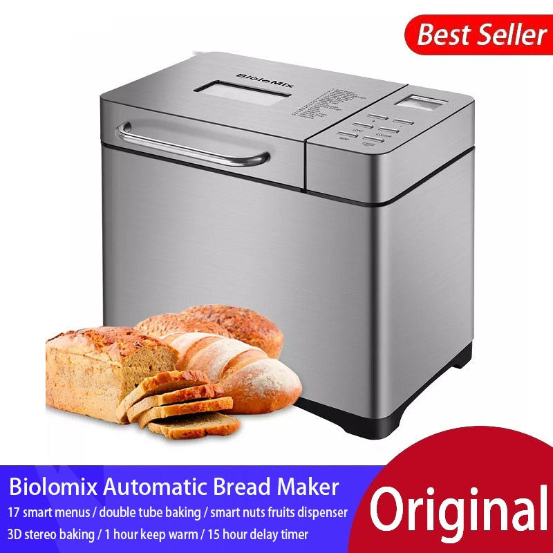 Biolomix Stainless Steel 1KG 19-in-1 Automatic Bread Maker