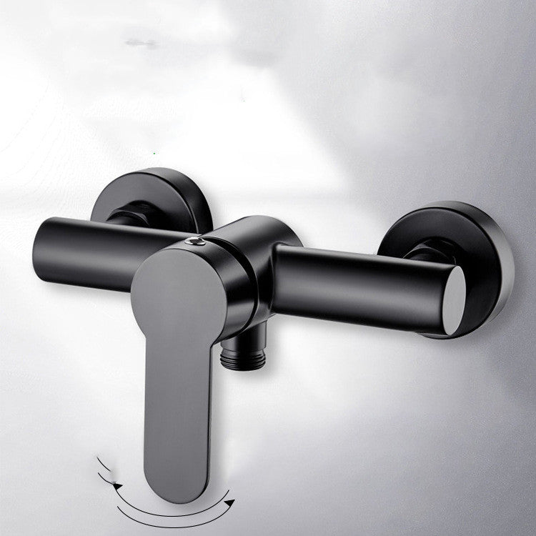 304 Stainless Steel Black Hot And Cold Bathtub Faucet Surface Mounted Mixing Valve Shower Valve