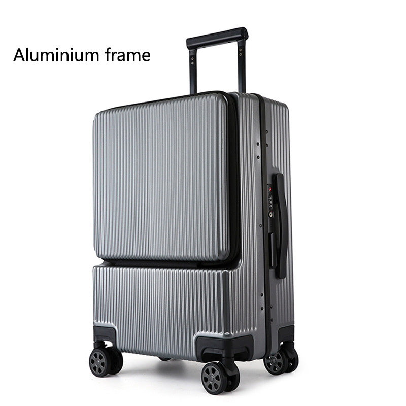 Business Front Opening Luggage Trolley Case Rechargeable