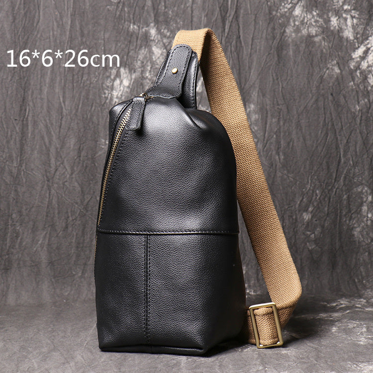 Men's Leather Casual Cross-body Chest Bag