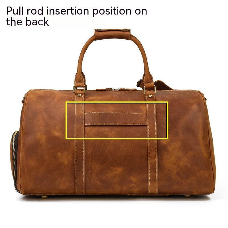 Men's Retro Leather Travel First Layer Cowhide Luggage Bag