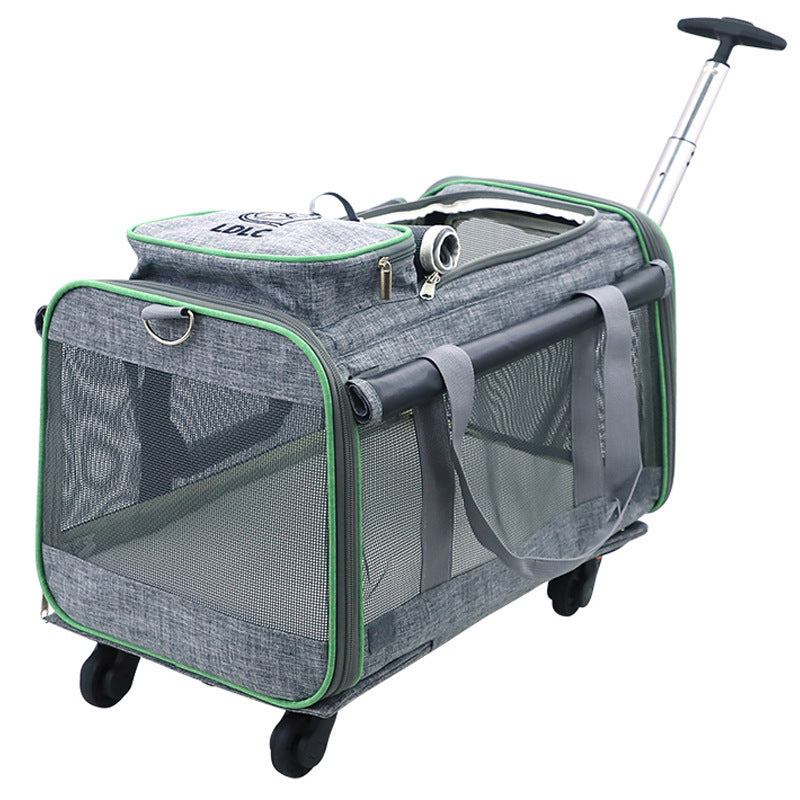 Large High-end Foldable Draw-bar Pet Bag Multi-function Tugboat Trolley Bag Waterproof