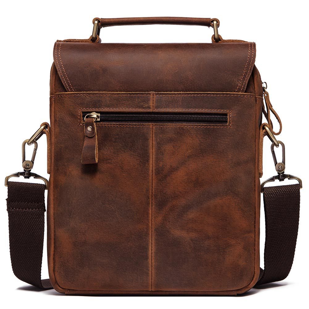 Leather Shoulder Bag Retro Men's Cowhide Messenger Bag Large Capacity Men's Leather Briefcase