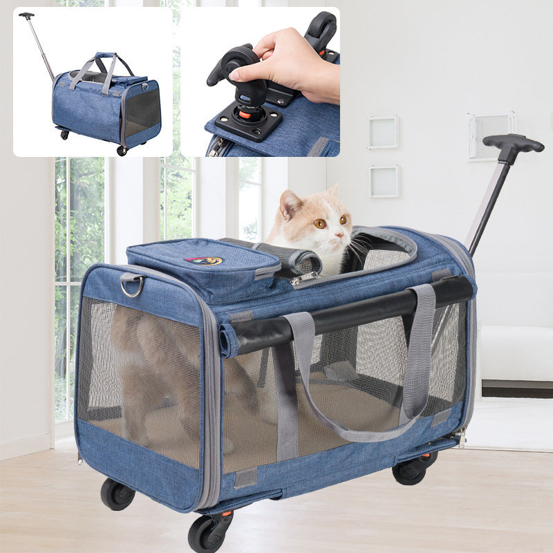 Large High-end Foldable Draw-bar Pet Bag Multi-function Tugboat Trolley Bag Waterproof