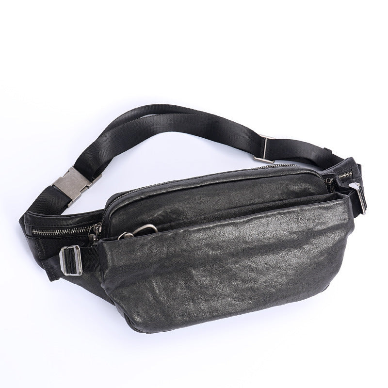 Leather Fanny Pack Multifunctional Sports Oxskin Casual Fashion Crossbody Bag