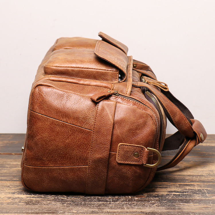 Retro Nubuck Leather Hand Luggage Bag